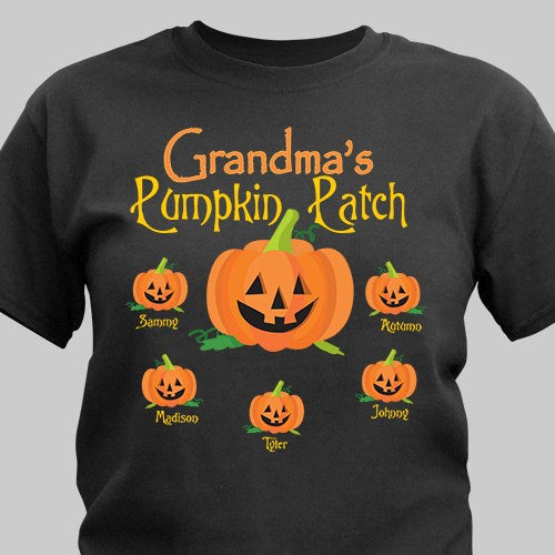 Grandma's Pumpkin Patch Personalized Halloween Shirt
