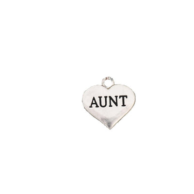 Custom Family Member Silver Heart Charms