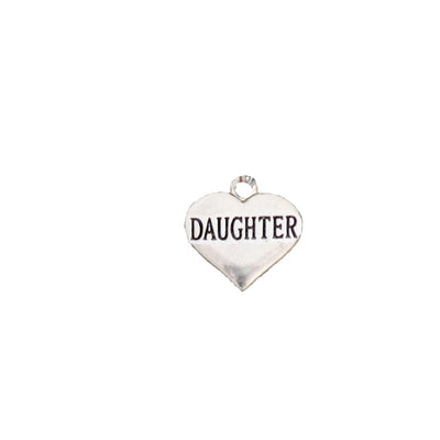 Custom Family Member Silver Heart Charms