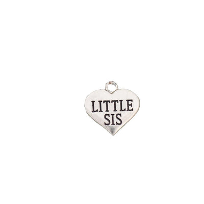 Custom Family Member Silver Heart Charms