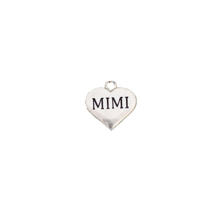Custom Family Member Silver Heart Charms