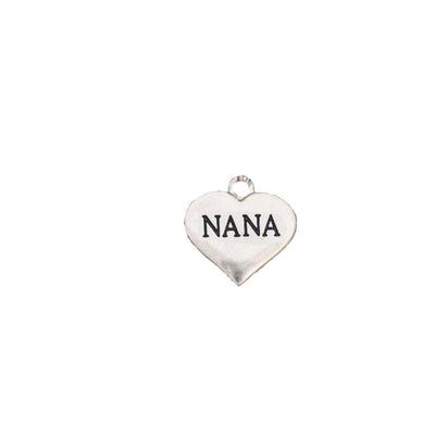 Custom Family Member Silver Heart Charms