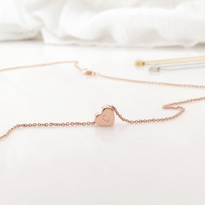 Valentines Day Initial Heart Necklace