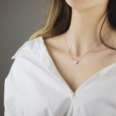 Valentines Day Initial Heart Necklace