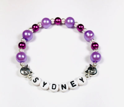 Personalized Cute Cat lover Girls Pearl Bracelet