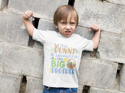 "The Bunny Is Promoting Me to Big Brother" Kids Tshirt