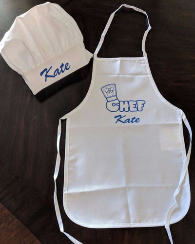 Personalized Child's Chef Cooking Apron and Hat