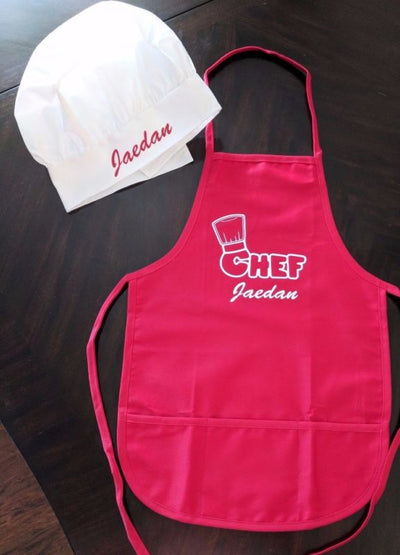 Personalized Child's Chef Cooking Apron and Hat