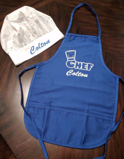 Personalized Child's Chef Cooking Apron and Hat