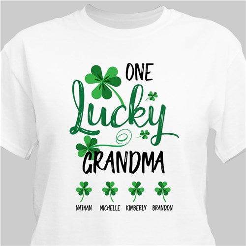 One Lucky Grandma Personalized Tshirt