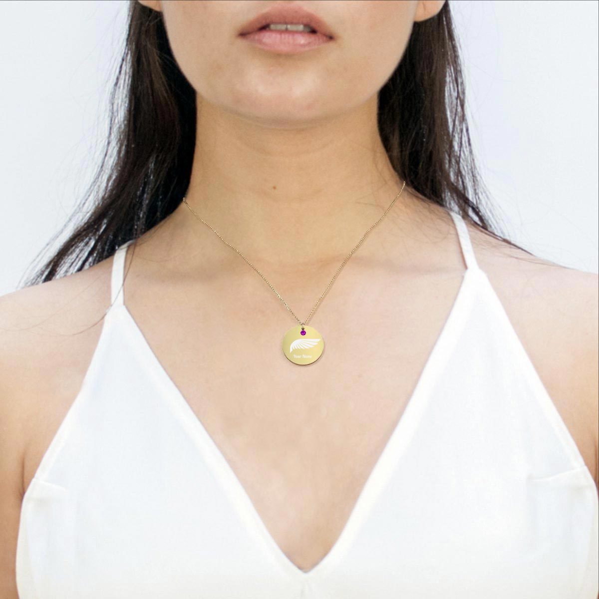 Angel Wing Birthstone Pendant