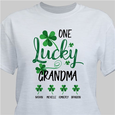 One Lucky Grandma Personalized Tshirt