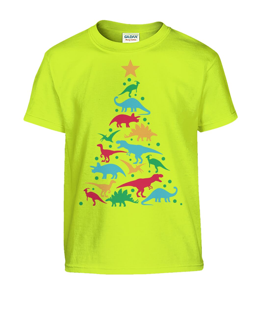 Dinosaur Christmas Tree Kids Tshirt