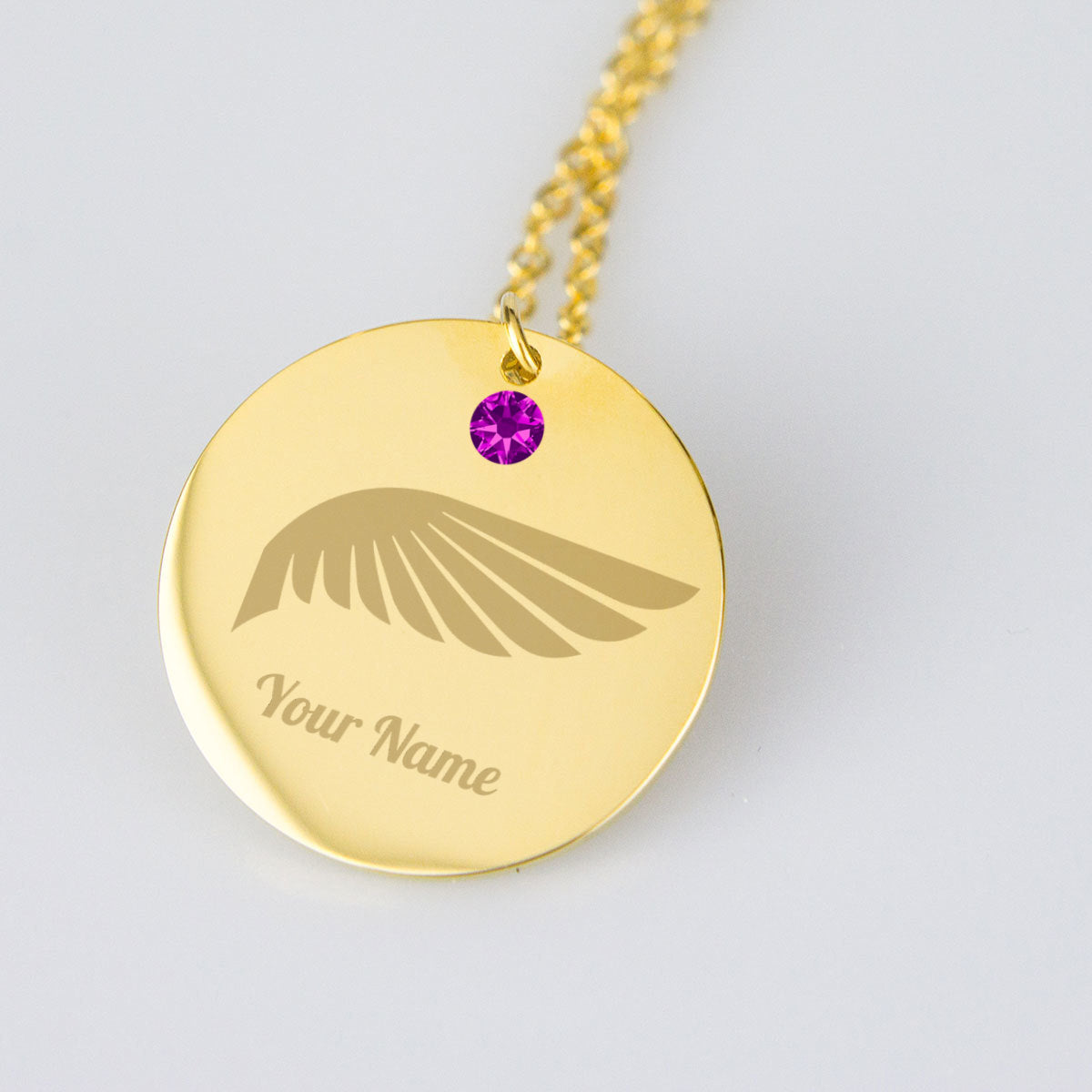 Angel Wing Birthstone Pendant