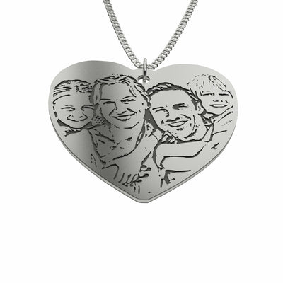 Love Custom Photo Silver Pendant
