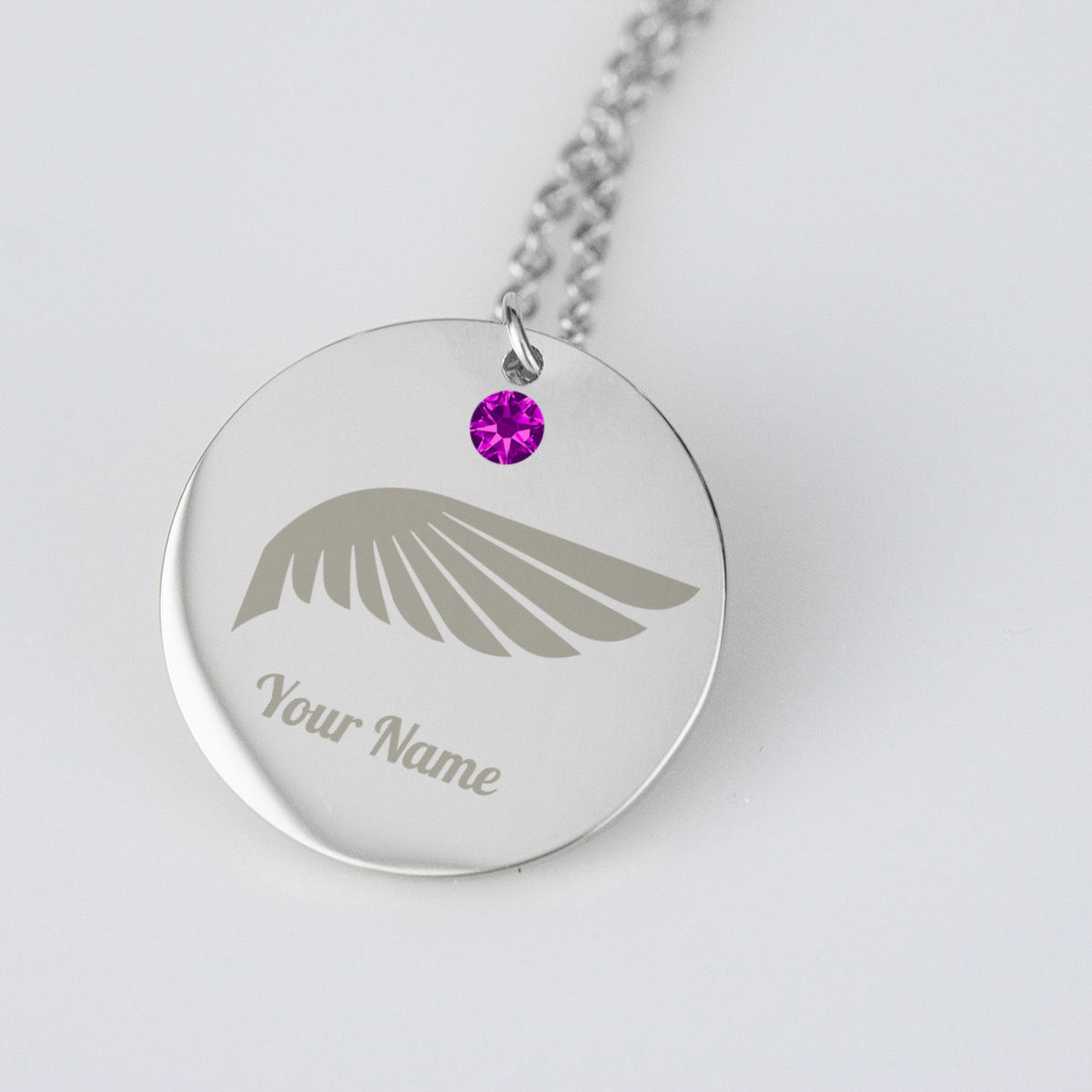 Angel Wing Birthstone Pendant