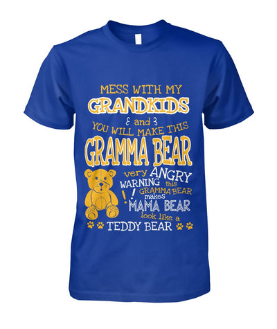 Grandma Bear Tshirt Blue