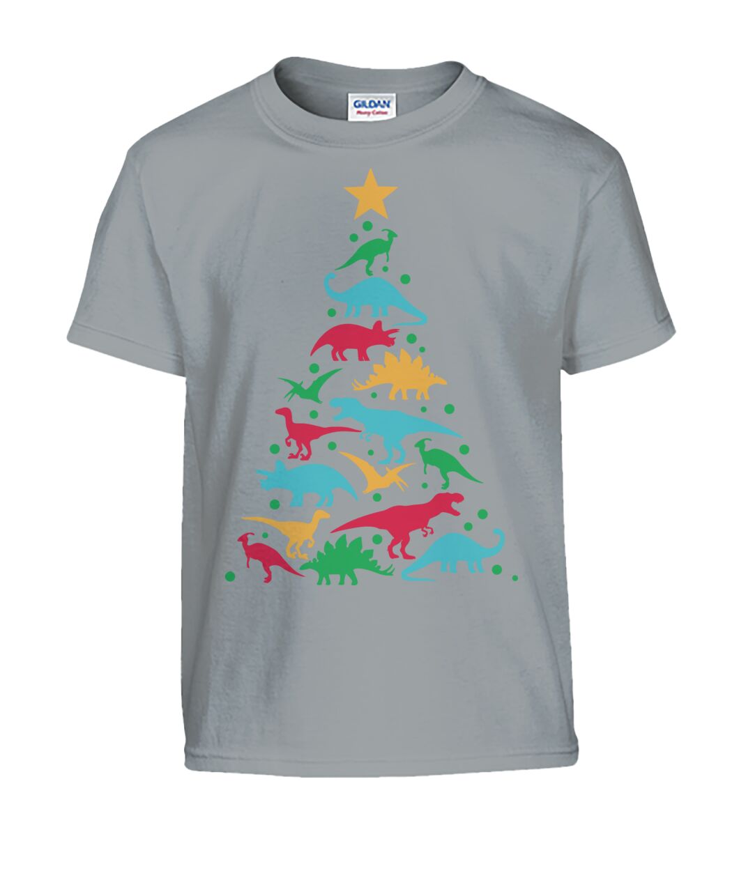 Dinosaur Christmas Tree Kids Tshirt