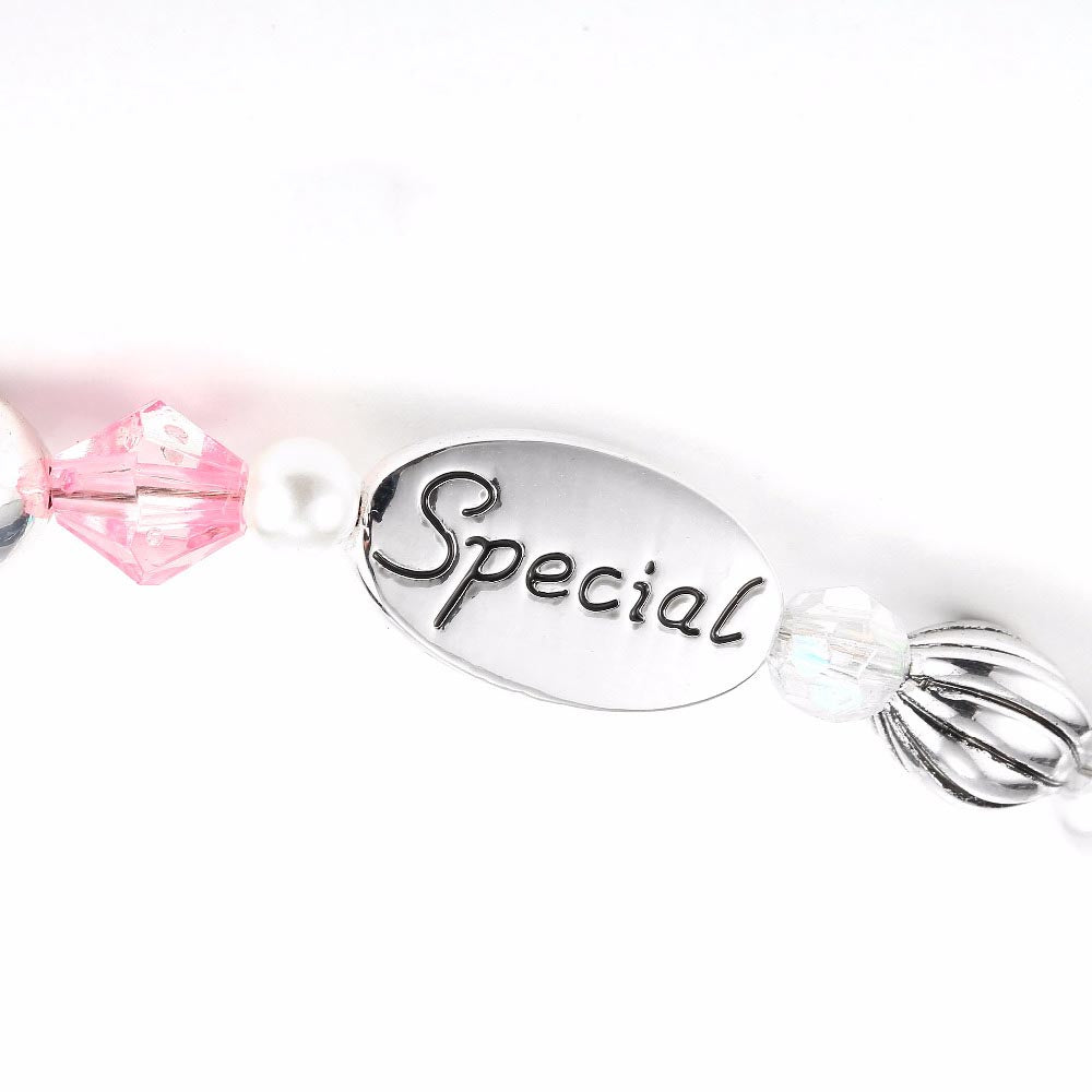 Granddaughter Heart Charm Bead Bracelet