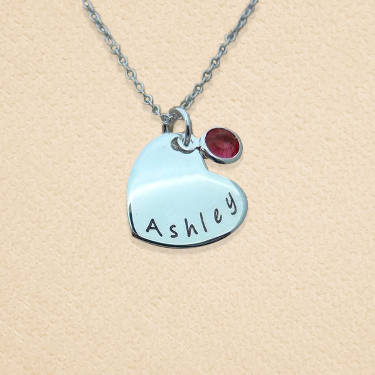 Personalized Granddaughter Birthstone Heart Necklace