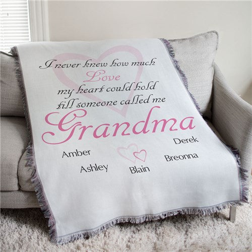 "How Much Love" Personalized Tapestry Throw