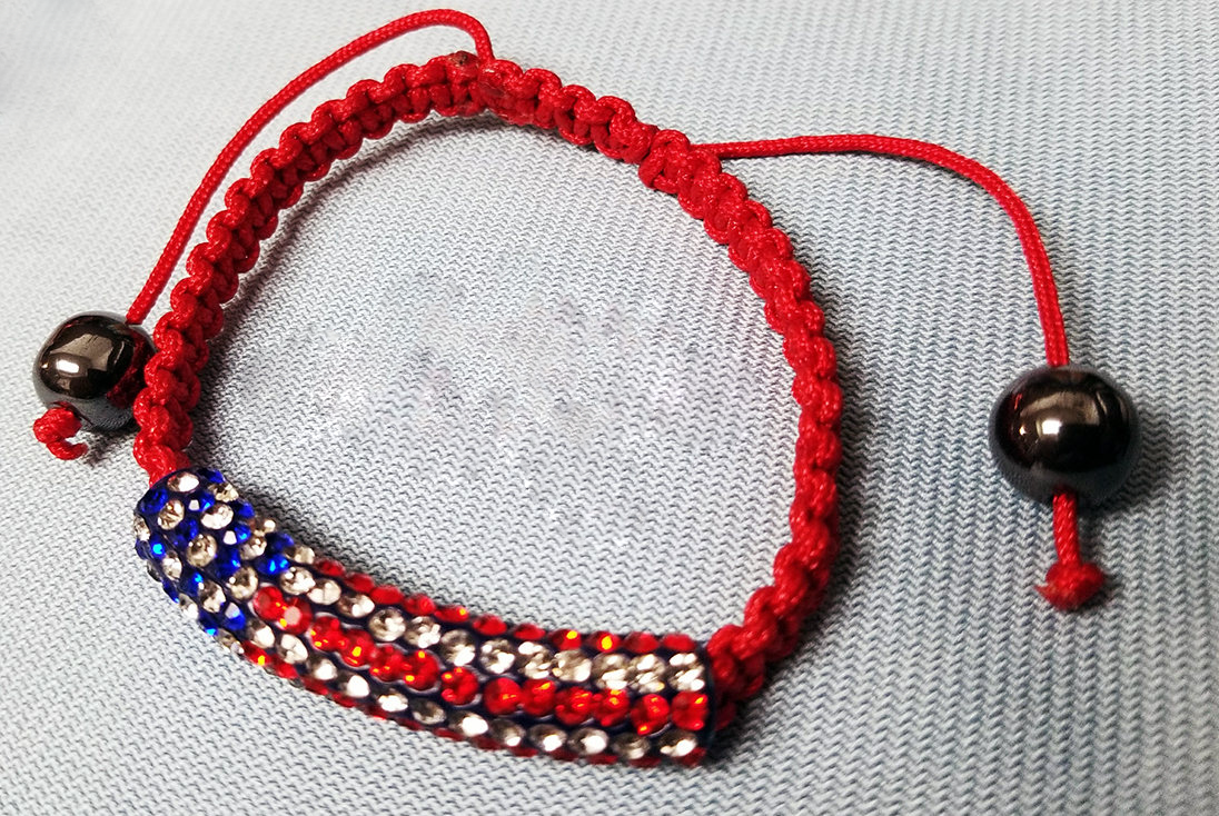 Patriotic July 4th Rhinestone Bracelet