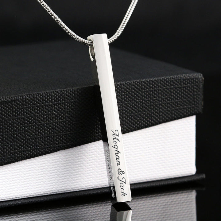 Buy Personalized Bar Necklace, Custom Engraved Name 3D Vertical Bar Necklace  Customize Name Necklace Stainless Steel Pendant Jewelry Gifts Online in  India - Etsy