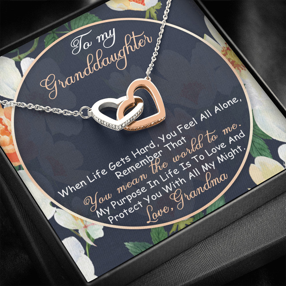 To My Granddaughter - Interlocking Hearts Necklace