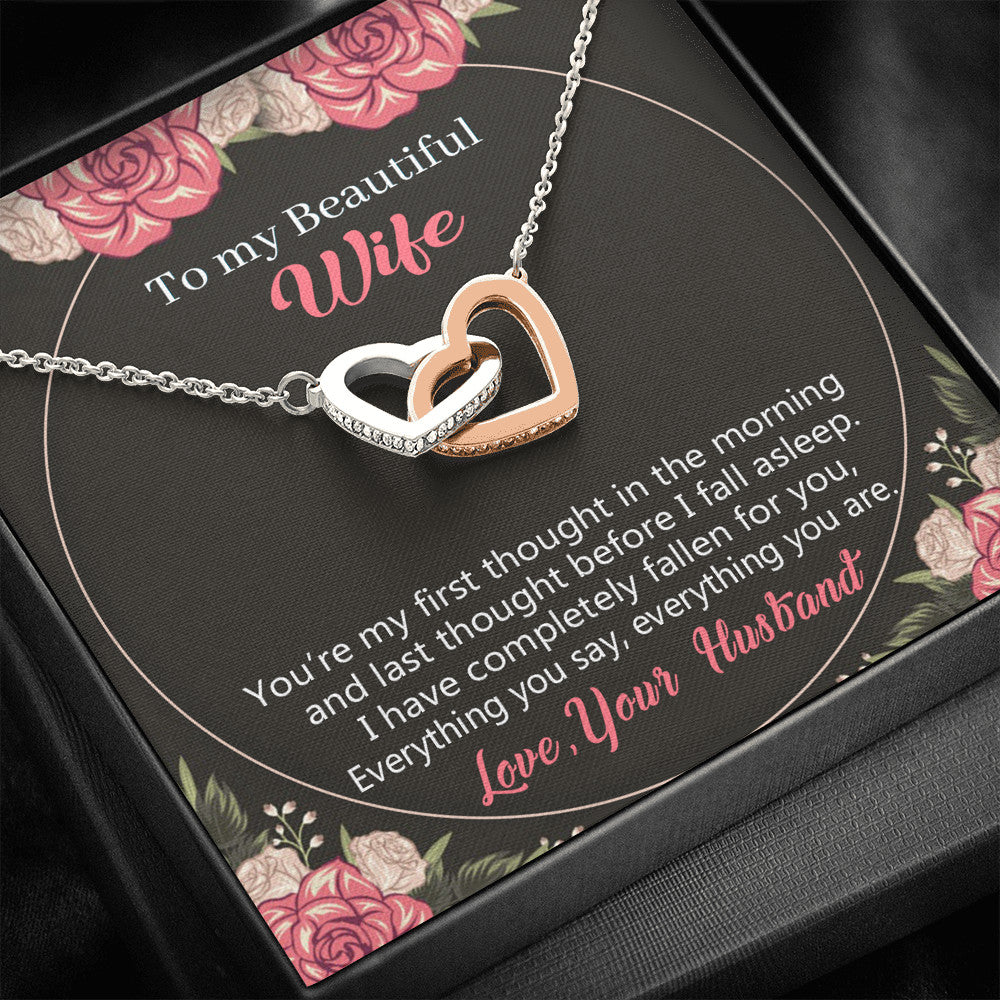 To my Beautful Wife - Interlocking Hearts Necklace