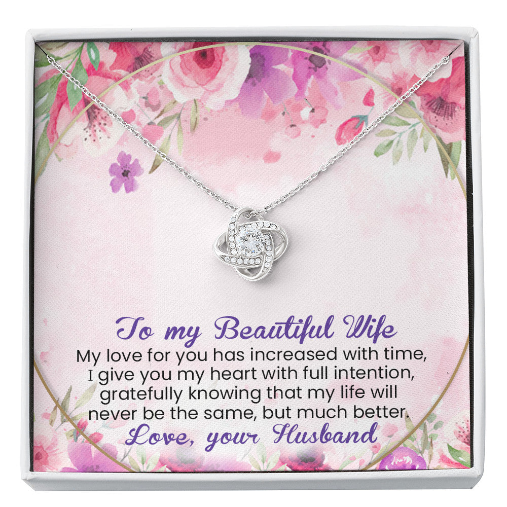 My Love for You Has Increased with Time - Love Knot Necklace