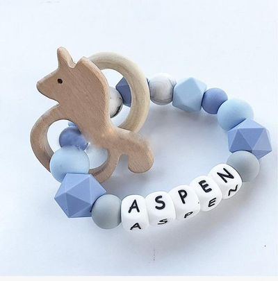 Personalized Baby Teething Ring Set