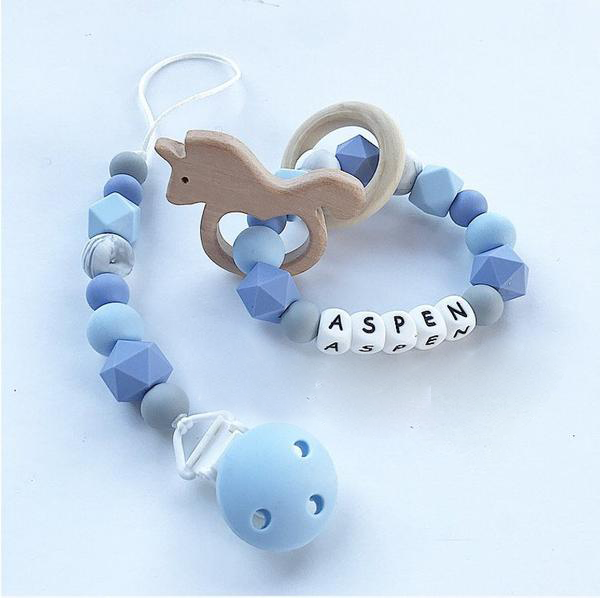 Personalized Baby Teething Ring Set