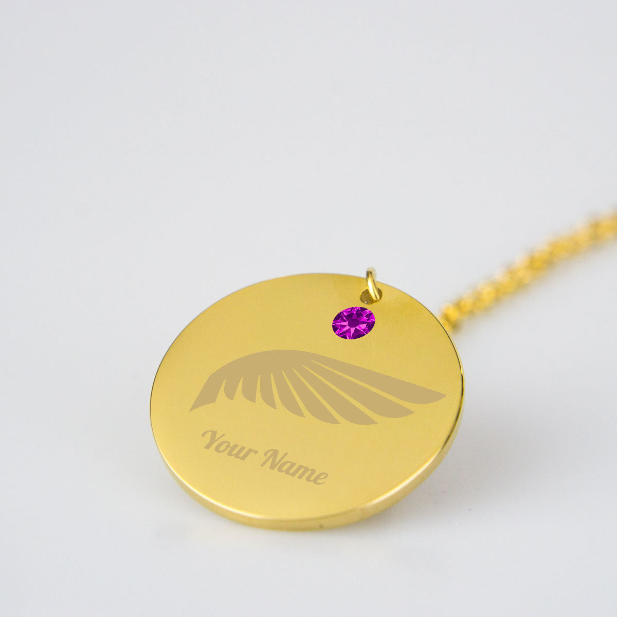 Angel Wing Birthstone Pendant