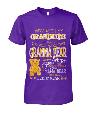 Grandma Bear Tshirt Purple