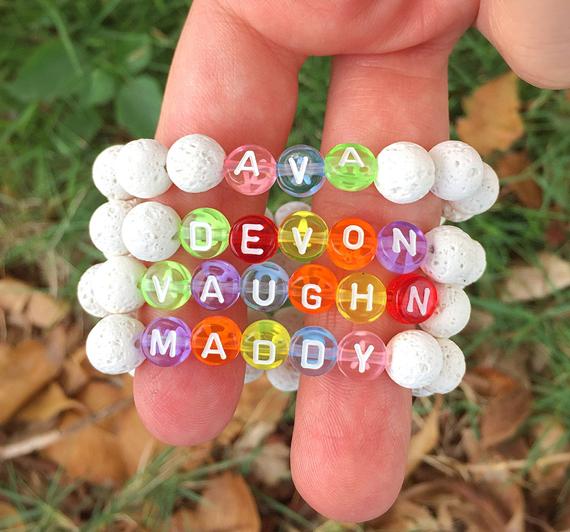 Personalized Name Essential Oil Beaded Bracelet