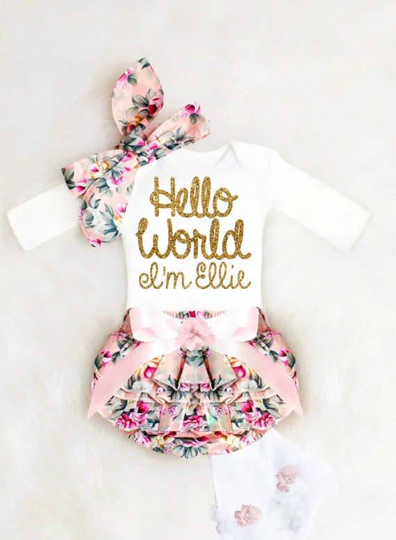 Baby Girl Coming Home Personalized Outfit