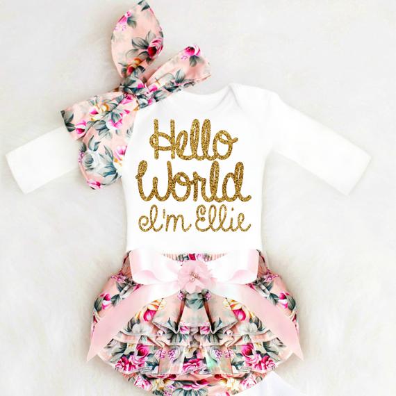Baby Girl Coming Home Personalized Outfit