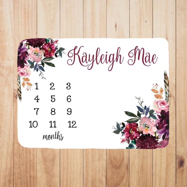 Personalized Baby Milestone Blanket