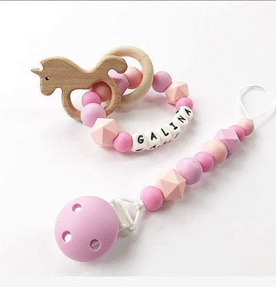 Personalized Baby Teething Ring Set