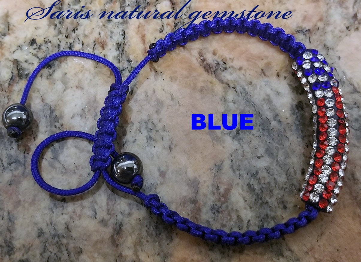 Patriotic July 4th Rhinestone Bracelet