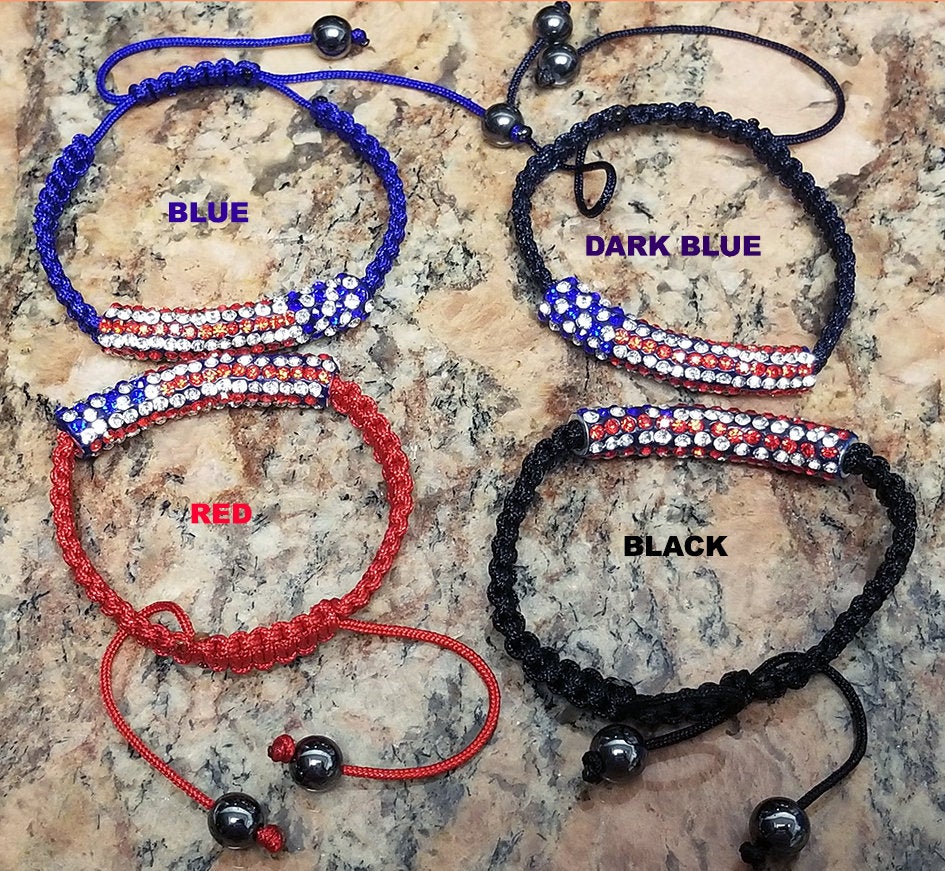 Patriotic July 4th Rhinestone Bracelet