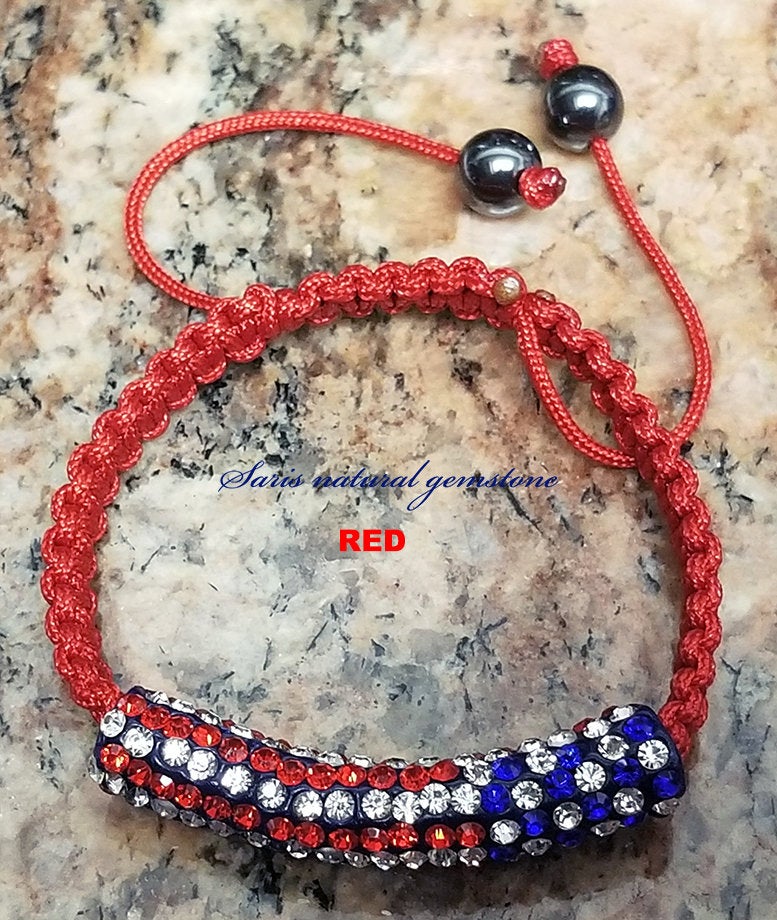 Patriotic July 4th Rhinestone Bracelet