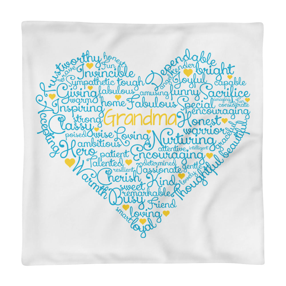 Grandma Word Heart Pillowcase