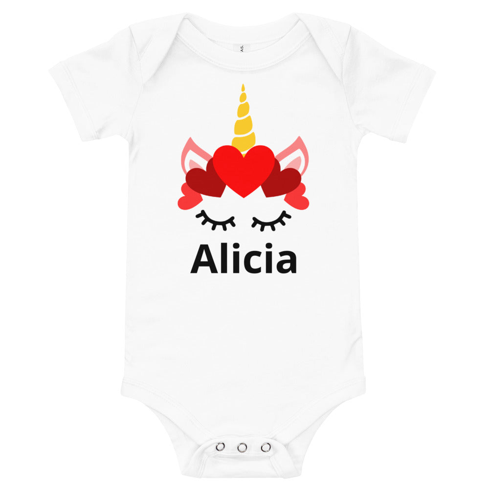 Personalized Unicorn Baby Bodysuit
