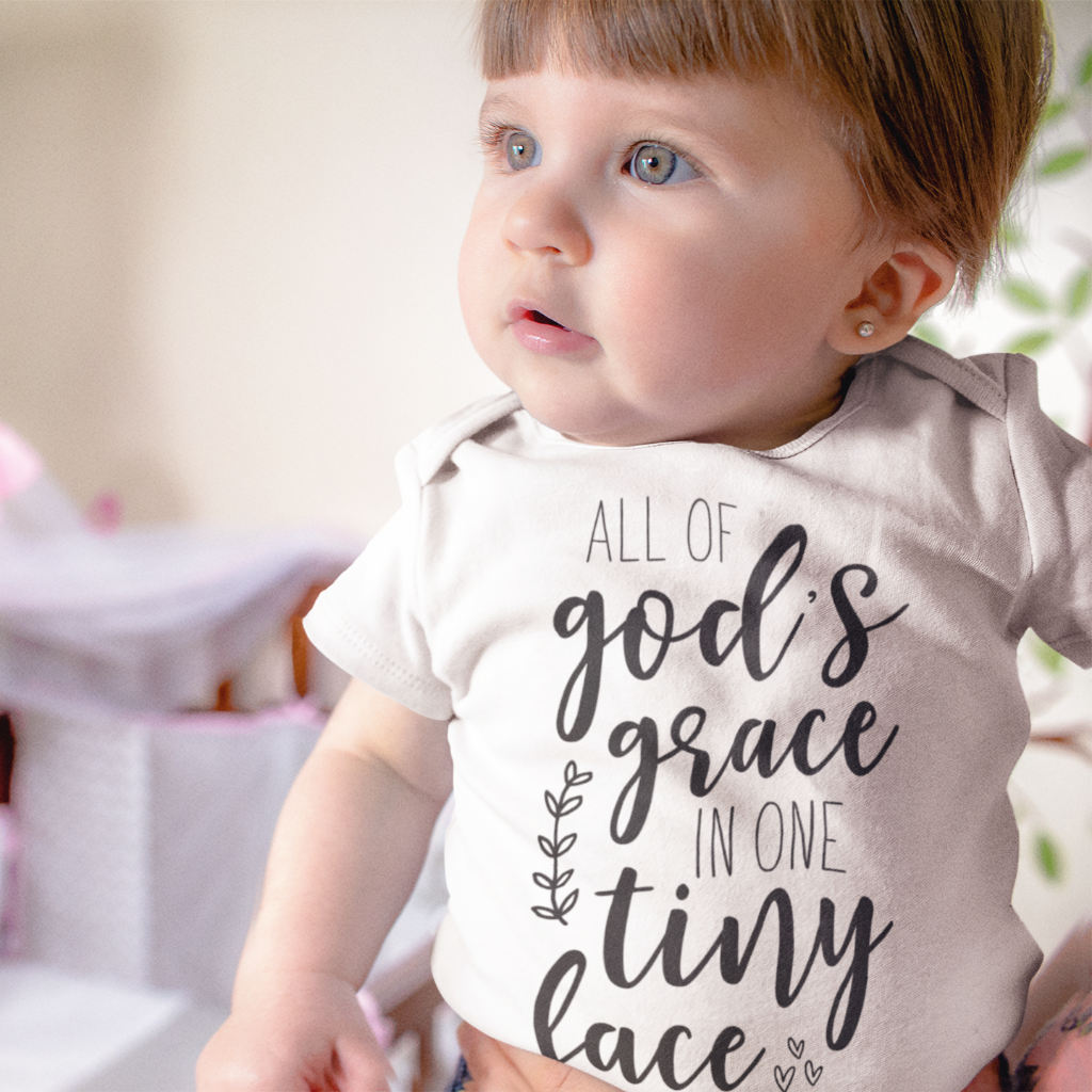 All of God's Grace in One Tiny Face Onesie