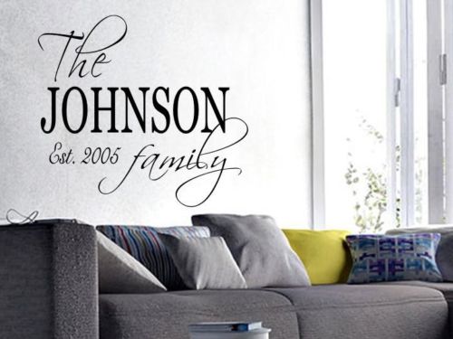 FAMILY NAME PERSONALIZED Wall Art Decal