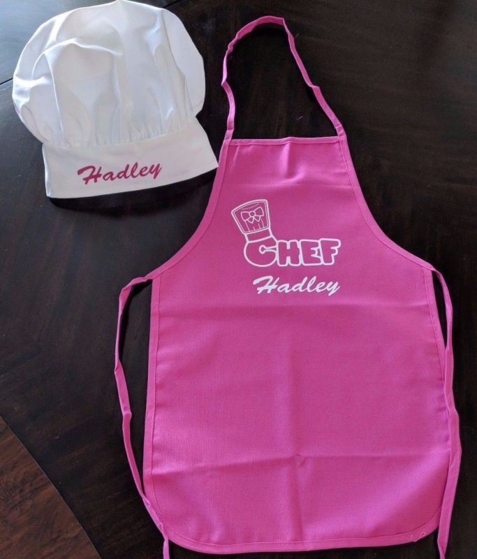 Personalized Child's Chef Cooking Apron and Hat