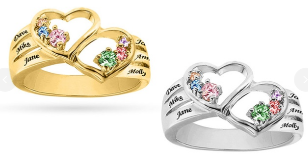 Personalized Gold or Sterling Silver Birthstone Ring