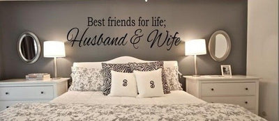 BEST FRIENDS FOR LIFE HUSBAND & WIFE Wall Art Decal